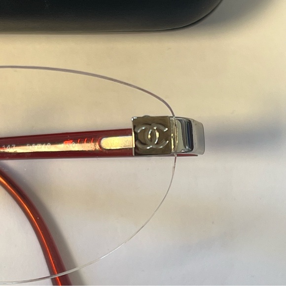 CHANEL Glasses Eyeglass Frames Coco Mark Rimless 2027 c 147 54 18 130 w/ Case - Picture 6 of 16